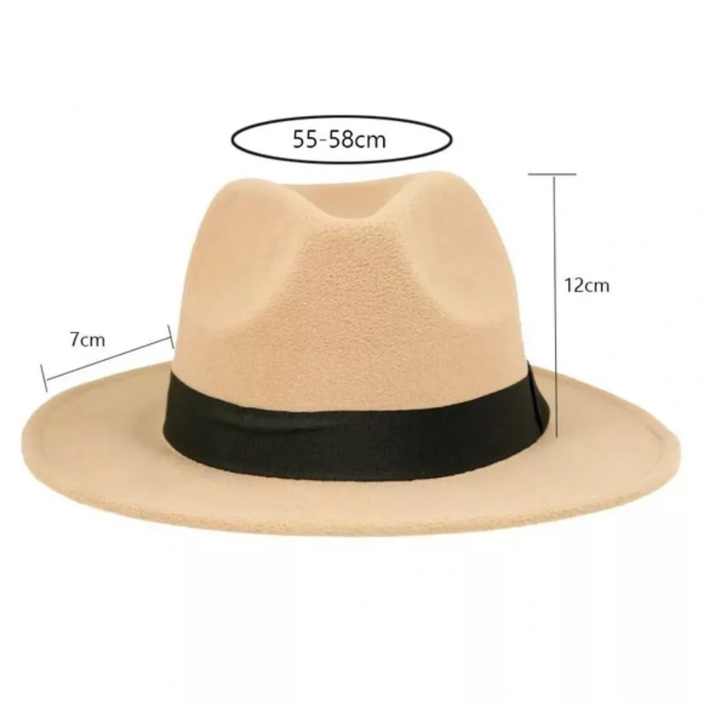 Vegan Leather Wide Firm Brim Black Vegan Wool Hat